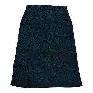 Belle Di Sera Skirt Womens Medium Black Textured Midi A-Line Elegant Classic